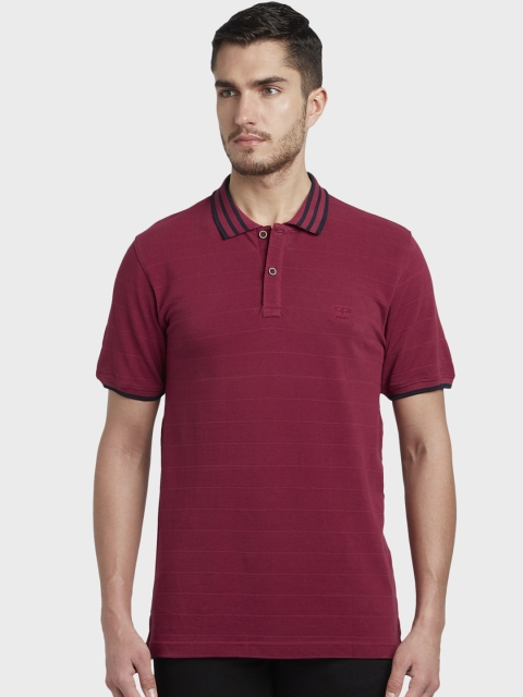 

ColorPlus Men Maroon Solid Polo Collar T-shirt