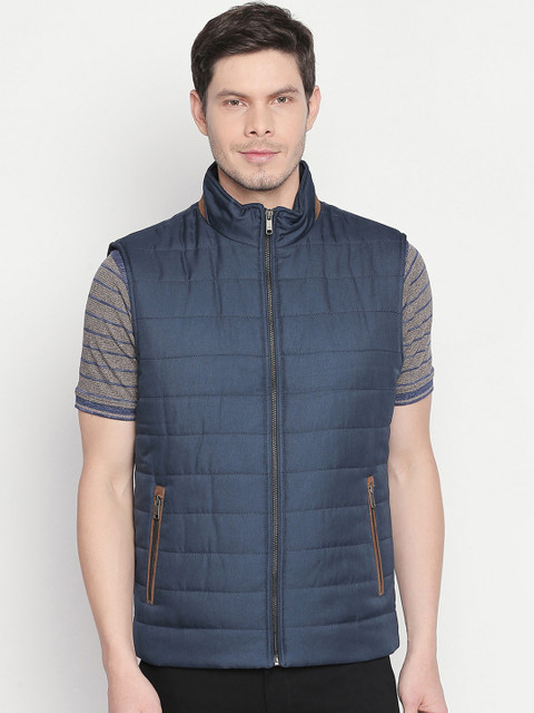 

Basics Men Navy Blue Solid Jacket