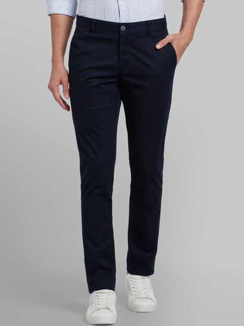 

Parx Men Blue Tapered Fit Solid Regular Trousers