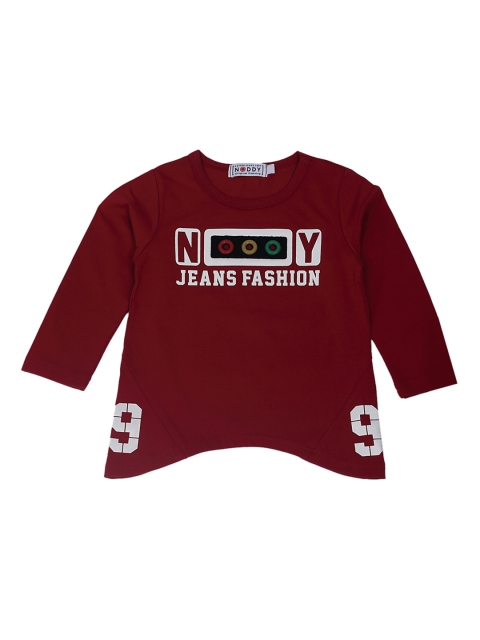 

Noddy Boys Maroon Printed Round Neck T-shirt