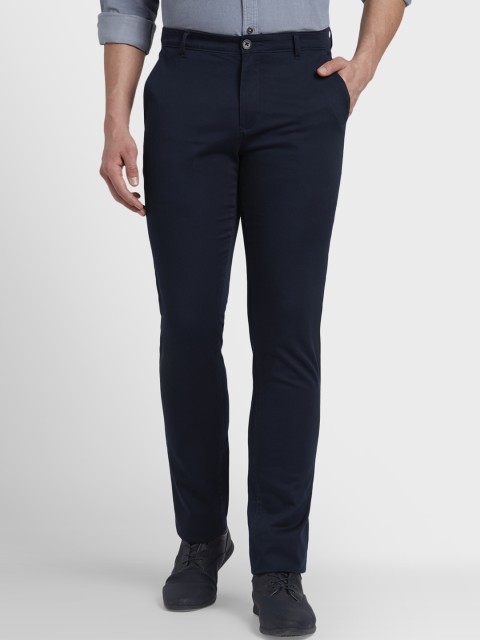

ColorPlus Men Navy Blue Regular Fit Solid Regular Trousers