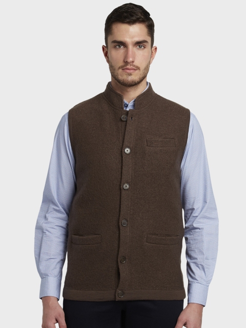 

ColorPlus Men Brown Solid Jacket