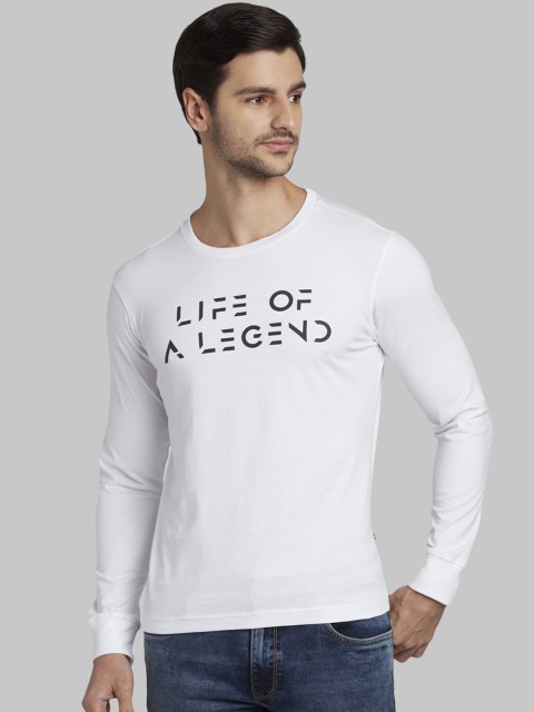 

Parx Men White Printed Round Neck T-shirt