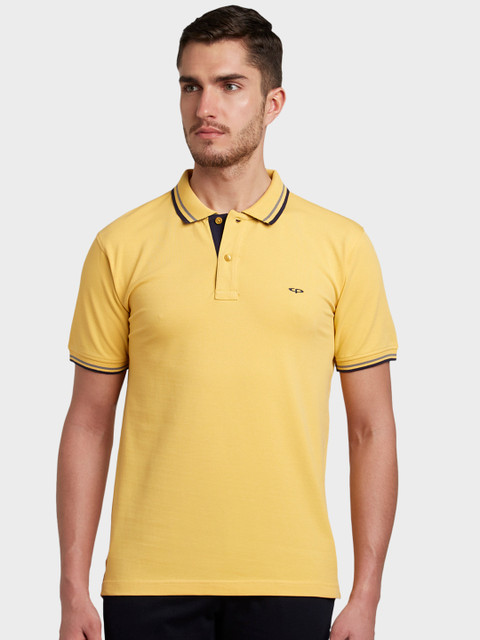 

ColorPlus Men Yellow Solid Polo Collar T-shirt