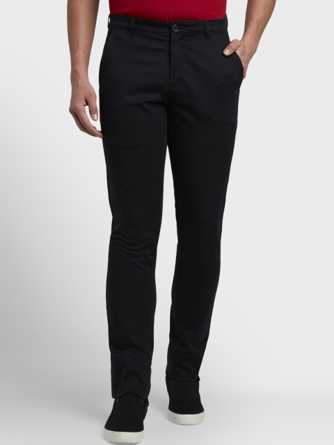 

ColorPlus Men Black Solid Regular Trousers