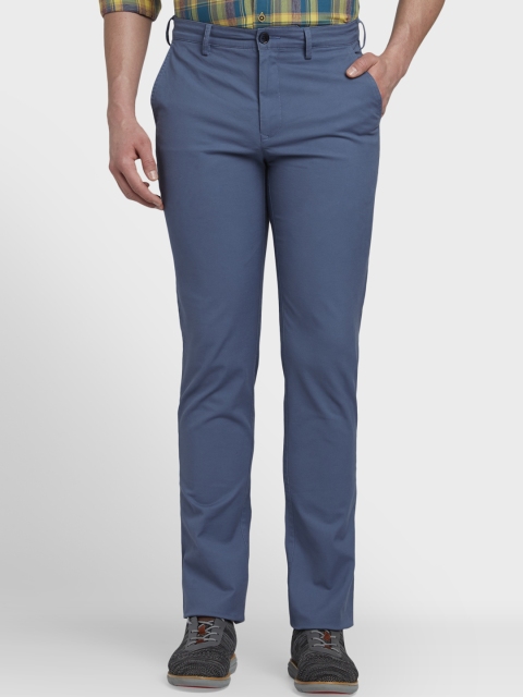

ColorPlus Men Blue Tapered Fit Solid Regular Trousers