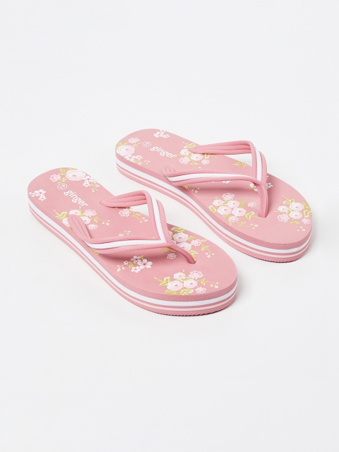 

Ginger by Lifestyle Women Pink Printed Thong Flip-Flops