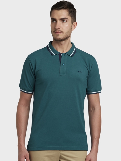 

ColorPlus Men Green Solid Polo Collar T-shirt