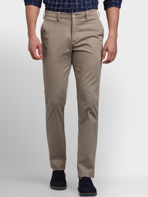 

ColorPlus Men Khaki Regular Fit Solid Formal Trousers