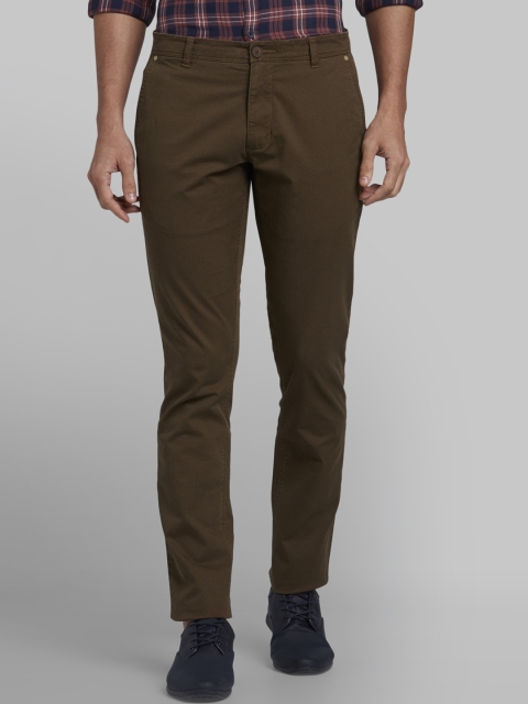 

Parx Men Brown Tapered Fit Self Design Regular Trousers
