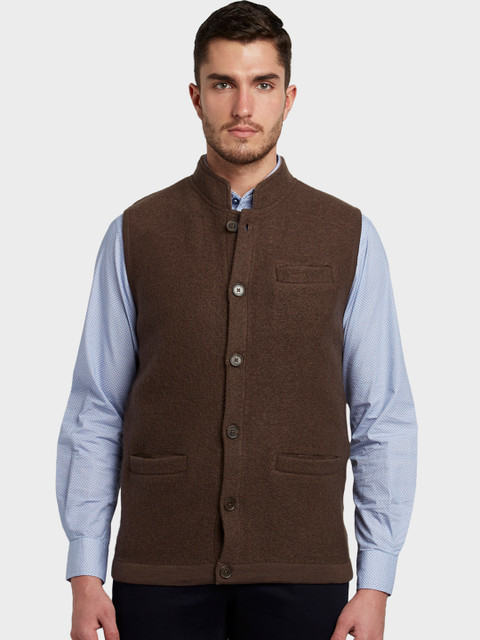 

ColorPlus Men Brown Solid Jacket