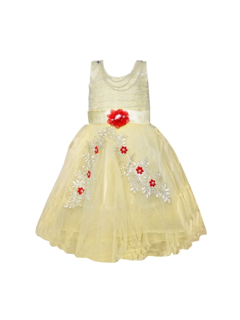 

Wish Karo Girls Cream-Coloured Embellished Fit and Flare Dress