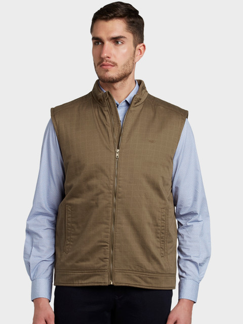 

ColorPlus Men Khaki Checked Jacket
