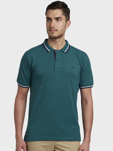 

ColorPlus Men Green Solid Polo Collar T-shirt