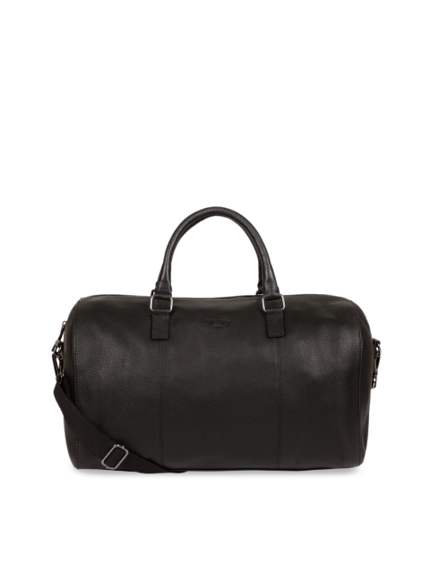

PURE LUXURIES LONDON Men Black Genuine Leather Cultured Range Weekender Duffel Bag