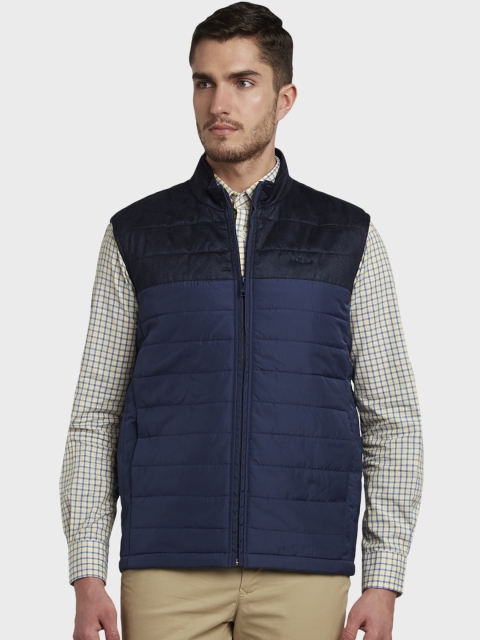 

ColorPlus Men Navy Blue Colourblocked Jacket