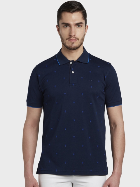 

ColorPlus Men Navy Blue Embroidered Polo Collar T-shirt