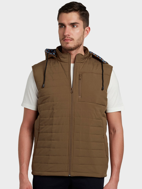 

ColorPlus Men Brown Solid Puffer Jacket