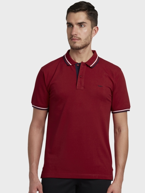 

ColorPlus Men Maroon Solid Polo Collar T-shirt