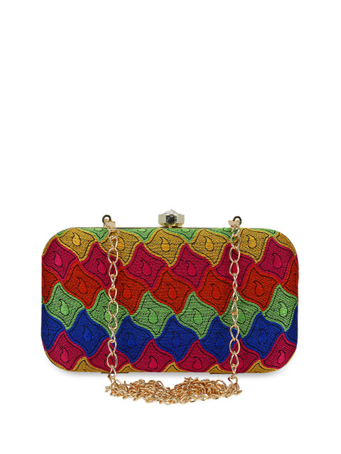 

Anekaant Multicoloured Textured Clutch, Multi