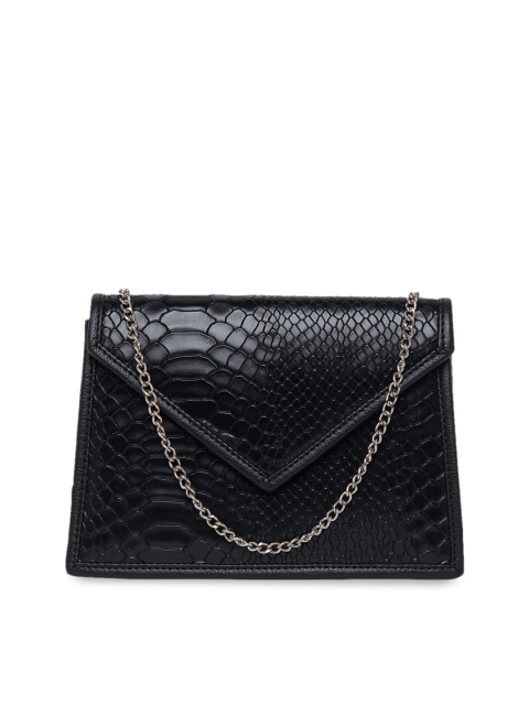 

Tarusa Black Textured Envelope Clutch