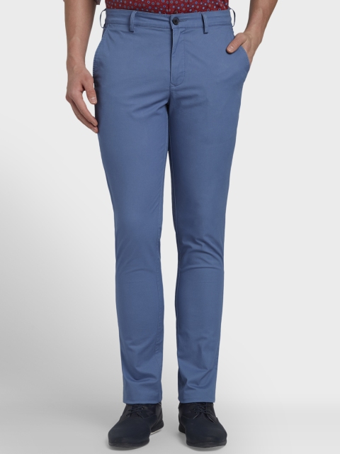 

ColorPlus Men Blue Regular Fit Solid Formal Trousers