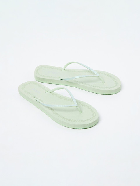 

Ginger by Lifestyle Women Green Solid Thong Flip-Flops