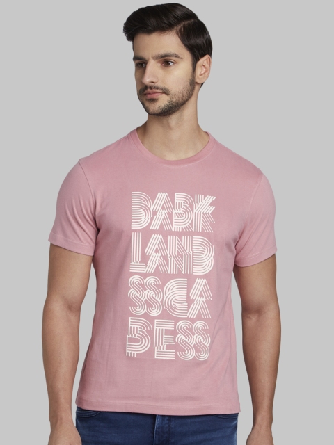 

Parx Men Pink Printed Round Neck T-shirt