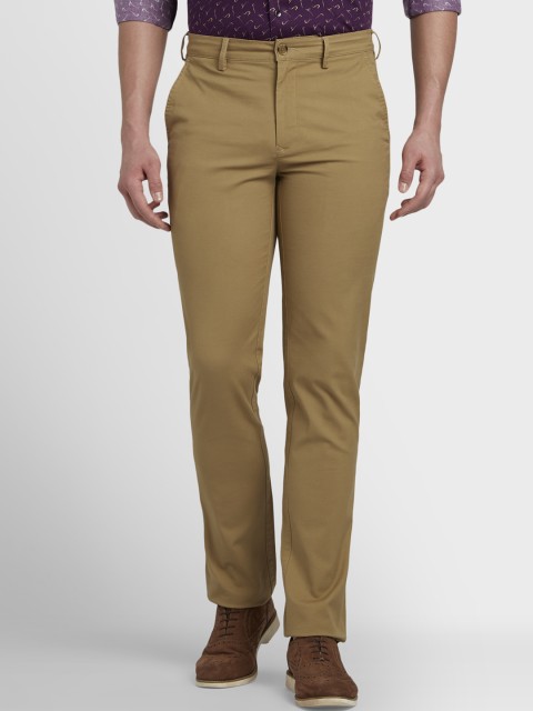 

ColorPlus Men Khaki Tapered Fit Solid Regular Trousers