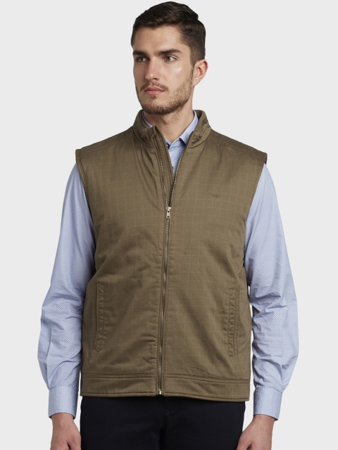 

ColorPlus Men Khaki Checked Padded Jacket