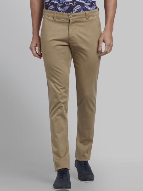 

Parx Men Brown Tapered Fit Solid Regular Trousers
