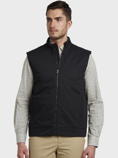 ColorPlus Men Black Solid Padded Jacket