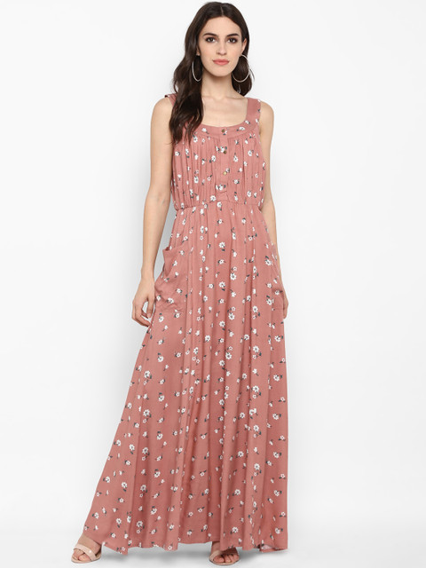 

MIAMINX Women Pink Floral Print Maxi Dress