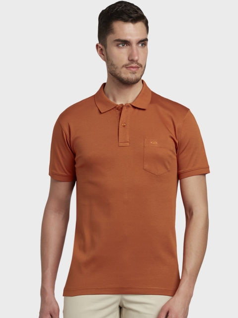 

ColorPlus Men Orange Solid Polo Collar T-shirt