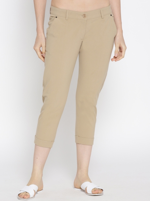 

JUMP USA Women Beige Skinny Fit Solid Regular Trousers