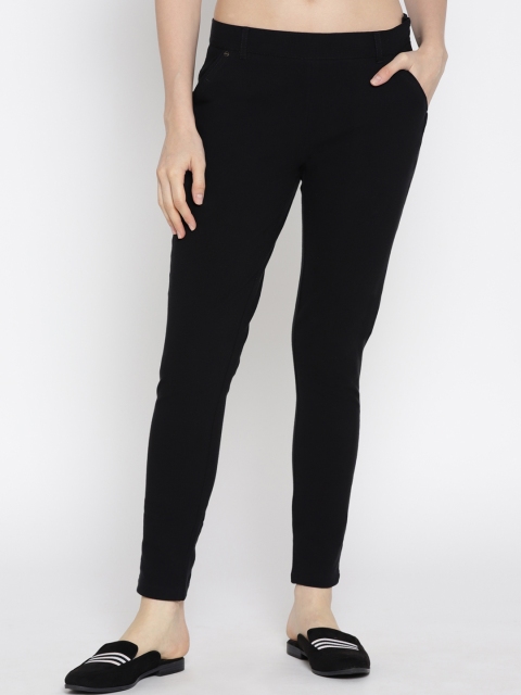 

JUMP USA Women Black Regular Fit Solid Regular Trousers
