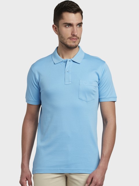 

ColorPlus Men Blue Solid Polo Collar T-shirt