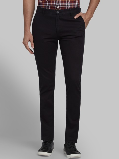 

Parx Men Black Slim Fit Solid Regular Trousers