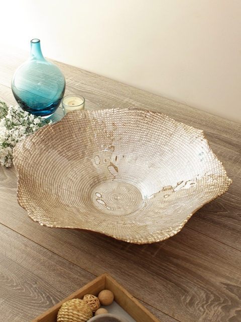 

Living Essence Gold-Toned Decorative Infinity Glass Platter