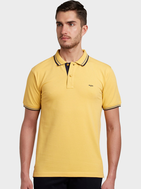 

ColorPlus Men Yellow Solid Polo Collar T-shirt