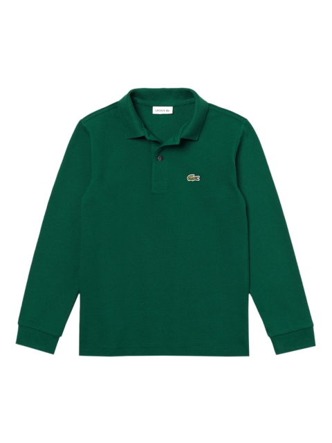 

Lacoste Boys Green Solid Polo Collar T-shirt