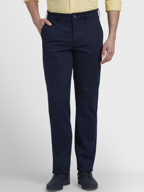 

ColorPlus Men Blue Tapered Fit Solid Regular Trousers