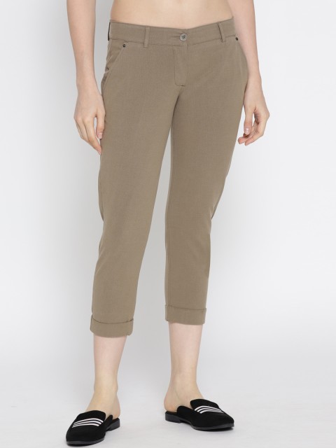 

JUMP USA Women Brown Flared Solid Regular Trousers