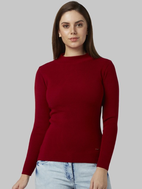 

Park Avenue Woman Women Red Regular Fit Solid Sweater
