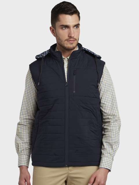 

ColorPlus Men Navy Blue Solid Padded Jacket