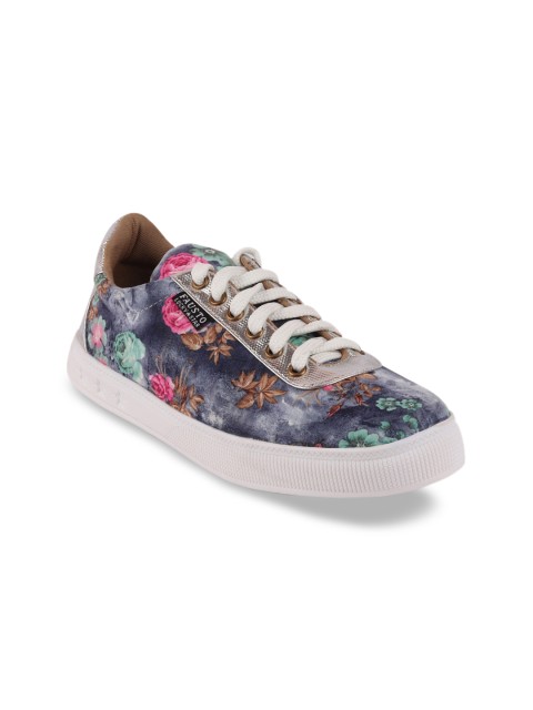 

FAUSTO Women Blue Printed Canvas Lightweight Sneakers