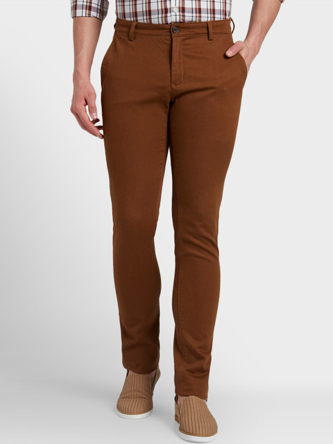 

ColorPlus Men Brown Regular Fit Self Design Regular Trousers