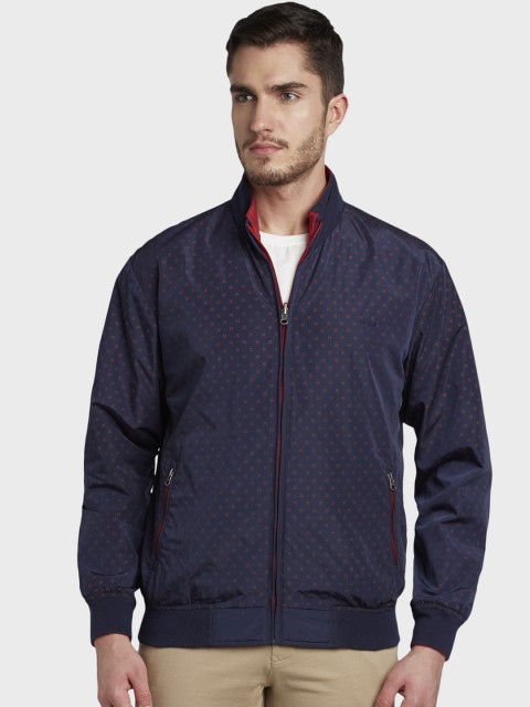 

ColorPlus Men Navy Blue Printed Jacket