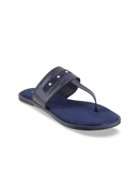 

Mochi Women Blue Solid T-Strap Flats