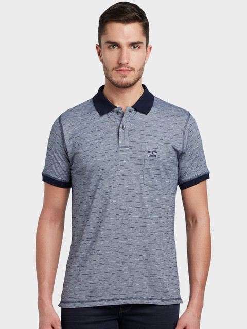 

ColorPlus Men Blue Solid Polo Collar T-shirt